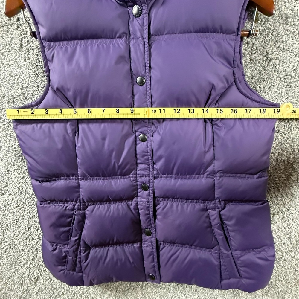 Lands' End Women's Down Puffer Vest Purple Small 6-8 Snap Front Quilted Nylon - Picture 5 of 9
